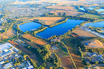 Wammseee und Steinhäuserwühlsee im Ortsteil Ludwigshof in Speyer im Bundesland Rheinland-Pfalz, Deutschland