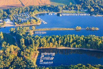 Angelhofer Altrhein mit Yacht-Club Otterstadt im Angelwald,  SVM Segler-Vereinigung Mannheim e.V. und Segel-Club Speyer e.V im Bundesland Rheinland-Pfalz, Deutschland