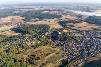 Luftbild von Fischbachtal, Schloß Lichtenberg im Ortsteil Niedernhausen im Bundesland Hessen, Deutschland