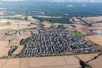 Luftbild von Ortsteil Hergershausen in Babenhausen im Bundesland Hessen, Deutschland