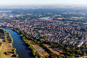 Luftbild von Ortsteil Großauheim in Hanau im Bundesland Hessen, Deutschland
