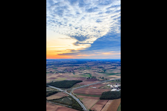 Autobahndreieck Werntal in Bergrheinfeld im Bundesland Bayern, Deutschland