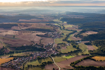 Luftbild von Tal der Rauen Ebrach im Ortsteil Prölsdorf in Rauhenebrach im Bundesland Bayern, Deutschland