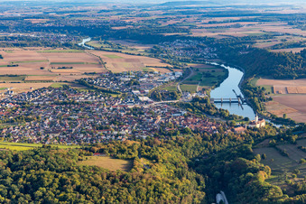 Luftbild von Gundelsheim im Bundesland Baden-Württemberg, Deutschland