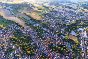 Ortsübersicht aus Osten im Ortsteil Eichtersheim in Angelbachtal im Bundesland Baden-Württemberg, Deutschland