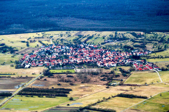 Büchelberg von Osten in Wörth am Rhein im Bundesland Rheinland-Pfalz, Deutschland