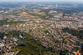 Luftbild von Ortsansicht der Straßen und Häuser der Wohngebiete in Homburg im Bundesland Saarland, Deutschland