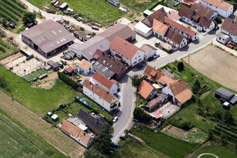 Wiesenstr im Ortsteil Mühlhofen in Billigheim-Ingenheim im Bundesland Rheinland-Pfalz, Deutschland von oben gesehen