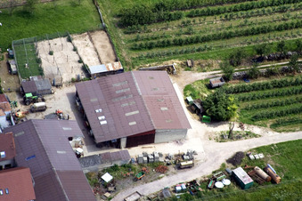 Drohnenaufname von Wiesenstr im Ortsteil Mühlhofen in Billigheim-Ingenheim im Bundesland Rheinland-Pfalz, Deutschland