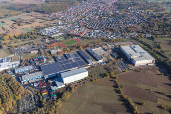 Luftbild von Östringen, Industriegebiet im Bundesland Baden-Württemberg, Deutschland