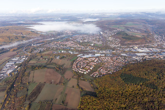 Luftbild von Neckarelz in Mosbach im Bundesland Baden-Württemberg, Deutschland