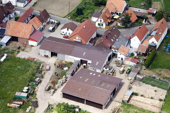 Wiesenstr im Ortsteil Mühlhofen in Billigheim-Ingenheim im Bundesland Rheinland-Pfalz, Deutschland von der Drohne aus gesehen