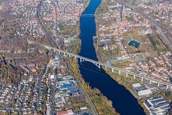 Veitshöchheim, Mainbrücke in Margetshöchheim im Bundesland Bayern, Deutschland