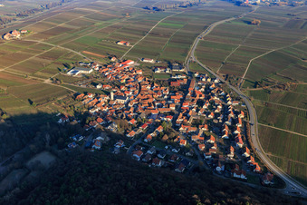 ORtsansicht im Winter aus Westen in Eschbach im Bundesland Rheinland-Pfalz, Deutschland