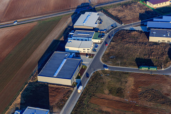 Gewerbepark W II aus Südwesten mit Martin Dradrach Verpackungen in Herxheim bei Landau im Bundesland Rheinland-Pfalz, Deutschland
