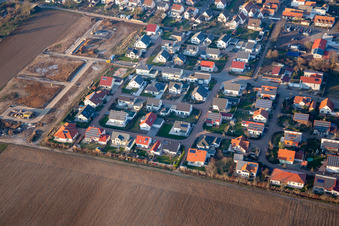 Neubaugebiet Siedlerweg in Steinweiler im Bundesland Rheinland-Pfalz, Deutschland