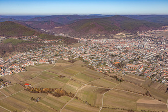 Stadtansicht aus Süden in Neustadt an der Weinstraße im Bundesland Rheinland-Pfalz, Deutschland