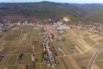 Luftaufnahme von Mandelring im Ortsteil Haardt in Neustadt an der Weinstraße im Bundesland Rheinland-Pfalz, Deutschland
