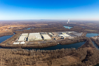 Schrägluftbild von Insel Grün in Germersheim im Bundesland Rheinland-Pfalz, Deutschland