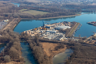 Rheinhafen in Germersheim im Bundesland Rheinland-Pfalz, Deutschland