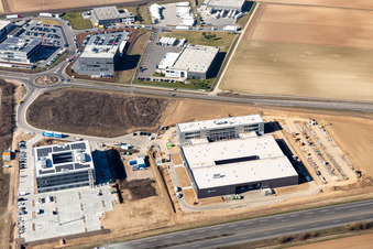Industriegebiet Nord in Rülzheim im Bundesland Rheinland-Pfalz, Deutschland aus der Luft