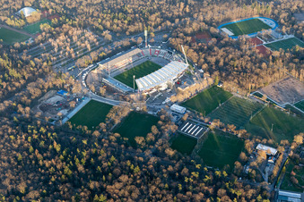 Luftbild von Wildparkstadion, Baustelle im Ortsteil Innenstadt-Ost in Karlsruhe im Bundesland Baden-Württemberg, Deutschland