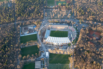 Wildparkstadion, Baustelle im Ortsteil Innenstadt-Ost in Karlsruhe im Bundesland Baden-Württemberg, Deutschland aus der Vogelperspektive