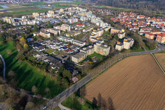 Denzlingen von Südwesten im Bundesland Baden-Württemberg, Deutschland