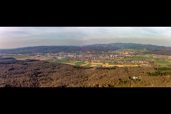 Stadtgebiet mit Außenbezirken und Innenstadtbereich in Emmendingen im Bundesland Baden-Württemberg, Deutschland