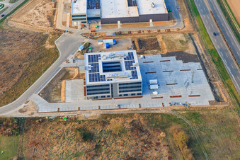 Luftbild von FISCHER und MTS MarkenTechnikService GmbH & Co. KG in Rülzheim im Bundesland Rheinland-Pfalz, Deutschland