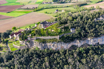 Luftaufnahme von Jardins de Marqueyssac in Vézac im Bundesland Dordogne, Frankreich