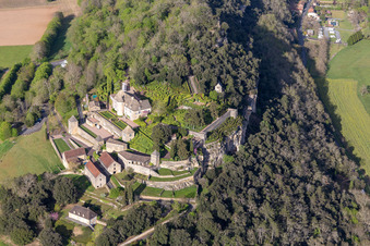 Jardins de Marqueyssac in Vézac im Bundesland Dordogne, Frankreich aus der Luft
