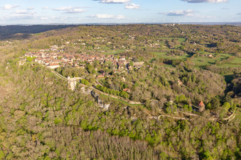 Citadelle in Domme im Bundesland Dordogne, Frankreich von oben