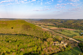 Luftbild von Chateau de Fayrac in Castelnaud-la-Chapelle im Bundesland Dordogne, Frankreich