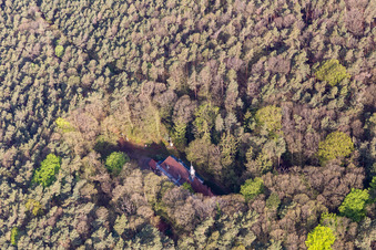 Luftbild von Kolmerberg Kapelle in Dörrenbach im Bundesland Rheinland-Pfalz, Deutschland