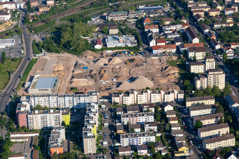 Erschliessungsarbeiten im Winbietquartier und Baustelle für Neubau des ALDI-Markts in Neustadt an der Weinstraße im Bundesland Rheinland-Pfalz, Deutschland