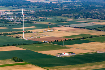 WKA Baustelle in Schwegenheim im Bundesland Rheinland-Pfalz, Deutschland