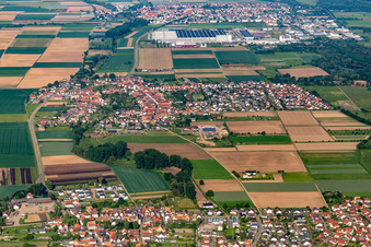 Ottersheim bei Landau von Osten im Bundesland Rheinland-Pfalz, Deutschland