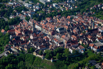 Luftbild von Altstadt in Rottweil im Bundesland Baden-Württemberg, Deutschland