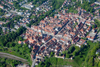 Luftaufnahme von Altstadt in Rottweil im Bundesland Baden-Württemberg, Deutschland