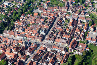 Altstadt in Rottweil im Bundesland Baden-Württemberg, Deutschland von oben