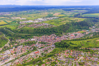 Stadtansicht aus Norden in Sulz am Neckar im Bundesland Baden-Württemberg, Deutschland