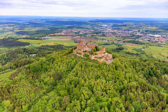 Burg Hohenzollern im Ortsteil Zimmern in Bisingen im Bundesland Baden-Württemberg, Deutschland aus der Vogelperspektive
