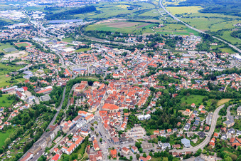 Luftbild von Altstadt in Hechingen im Bundesland Baden-Württemberg, Deutschland