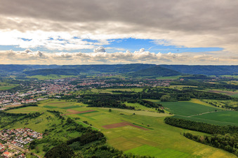 Ortsansicht aus Nordwesten im Ortsteil Stein in Hechingen im Bundesland Baden-Württemberg, Deutschland