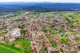 Ortsansicht aus Nordwesten in Vöhringen im Bundesland Baden-Württemberg, Deutschland