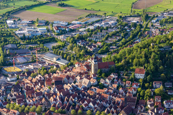 Altstadt von Süden in Herrenberg im Bundesland Baden-Württemberg, Deutschland