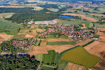 Ortsansicht von Nordosten mit World of Living im Ortsteil Linx in Rheinau im Bundesland Baden-Württemberg, Deutschland