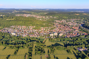 Grötzingen von Westen in Karlsruhe im Bundesland Baden-Württemberg, Deutschland