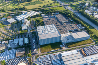 Robert Bosch im Ortsteil Durlach in Karlsruhe im Bundesland Baden-Württemberg, Deutschland von oben